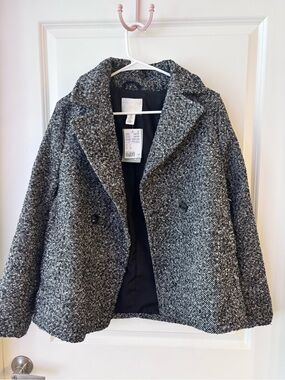 Women's H&M Black & White Peacoat Jacket